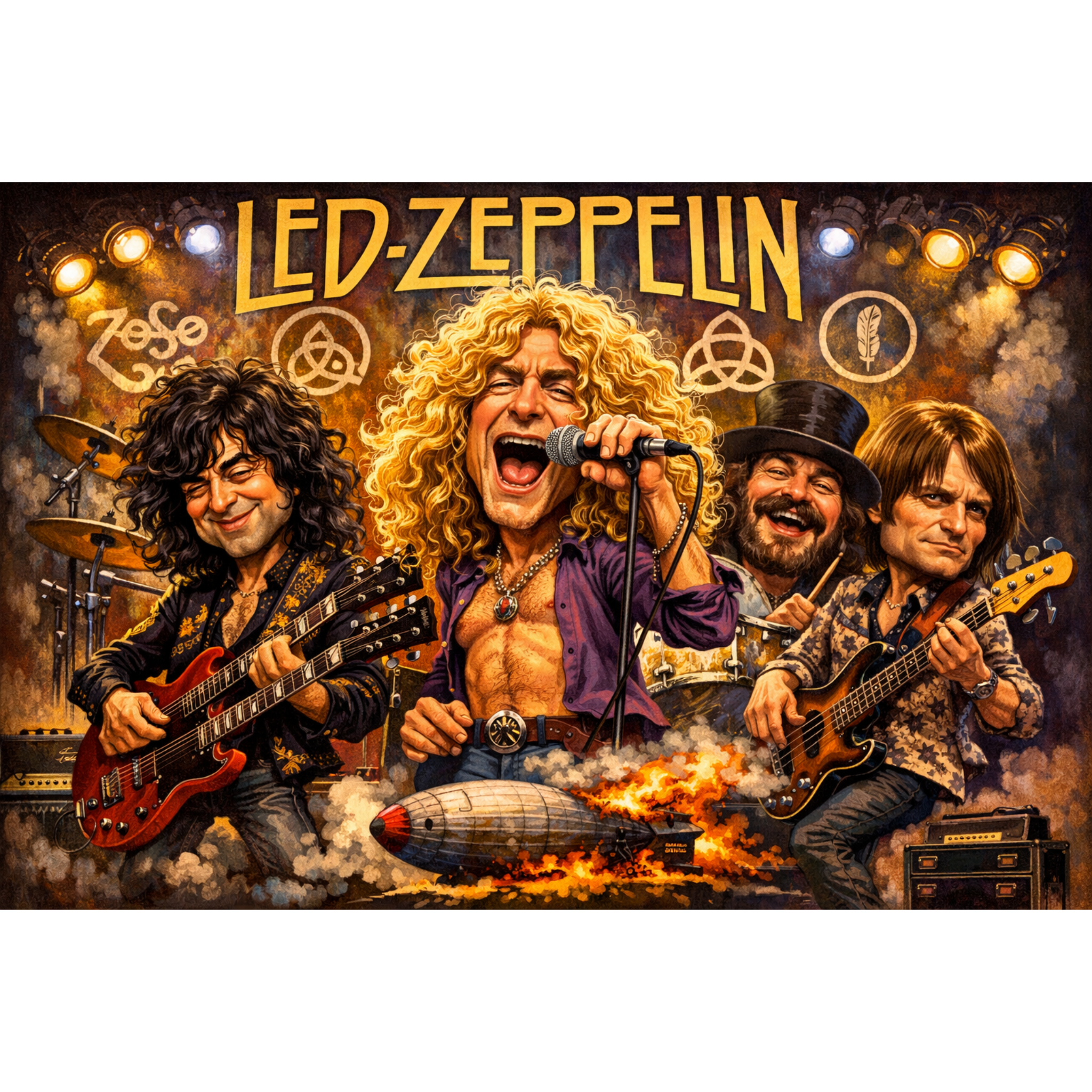 Rock Through the Decades Posters - Iconic Music Art Collection - Lyon Den Designs