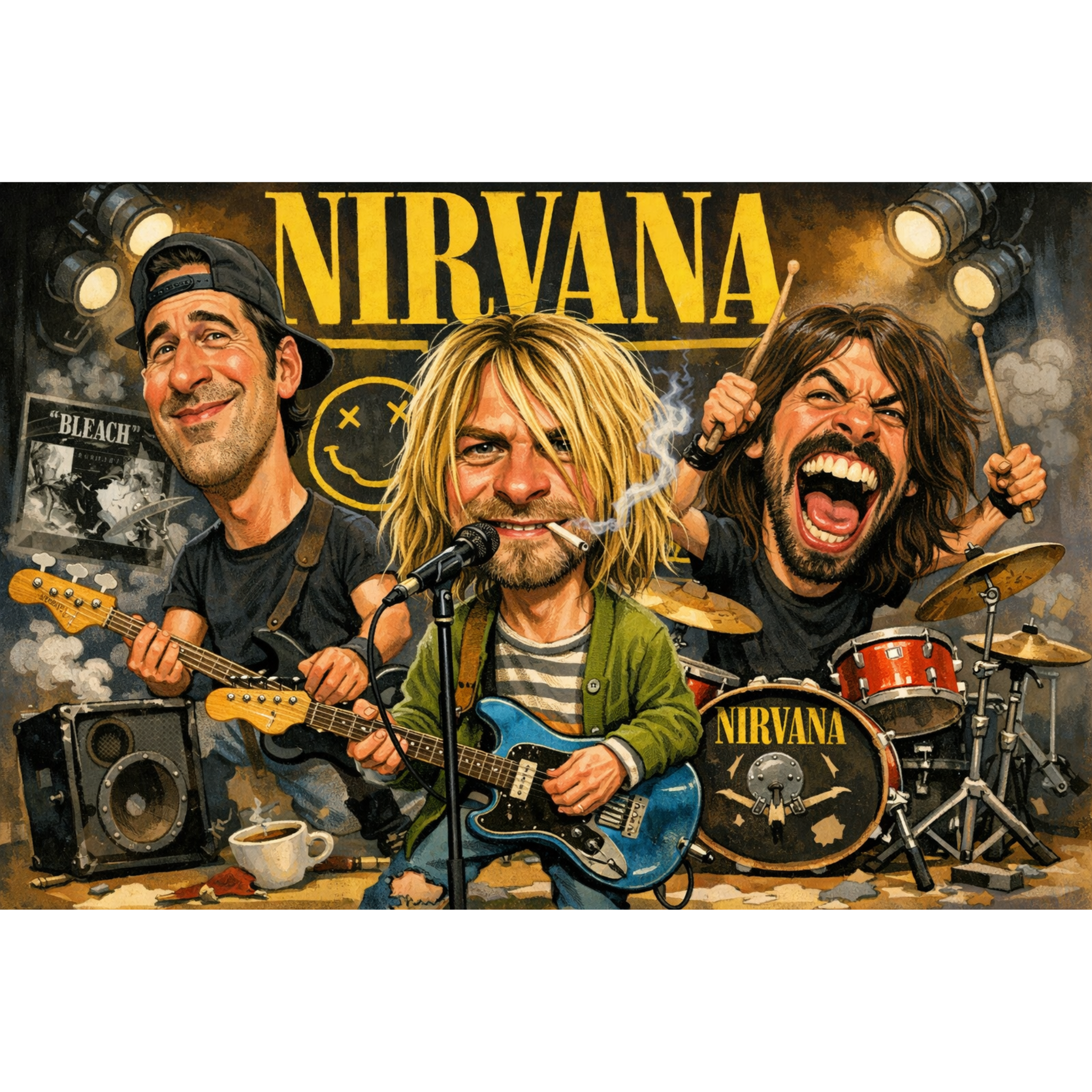 Rock Through the Decades Posters - Iconic Music Art Collection - Lyon Den Designs