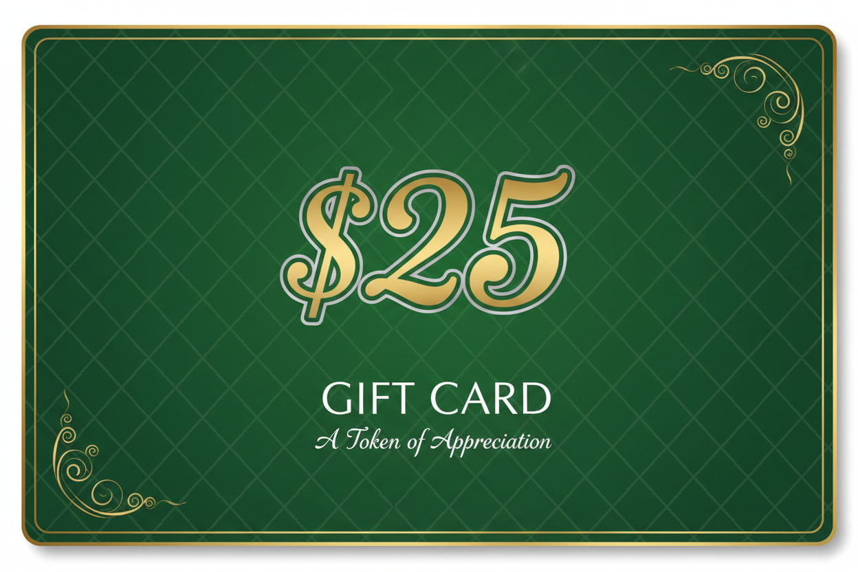 Green Gift Card With amount of $25
