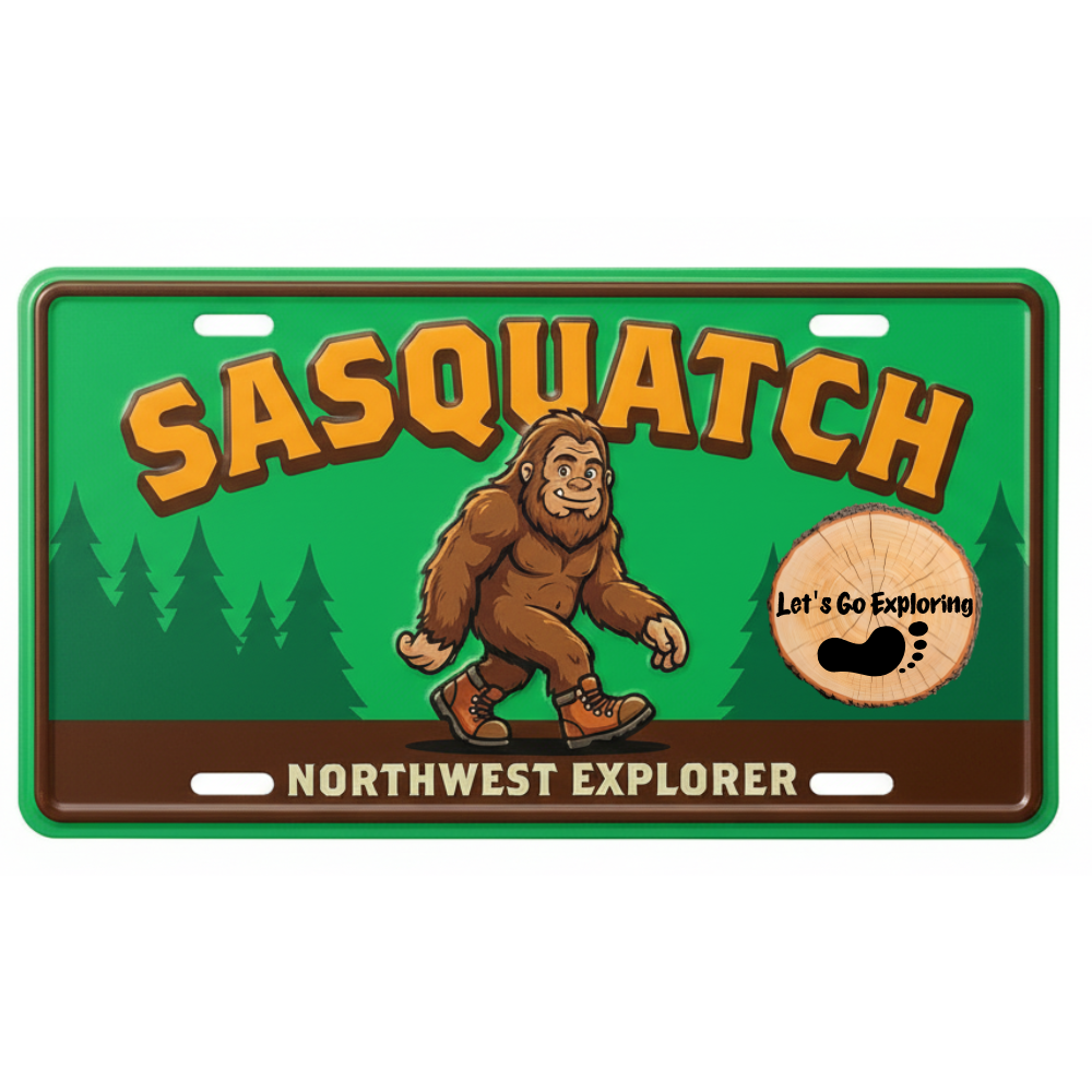 Kids Sasquatch License Plates 7x4 inch - Lyon Den Designs